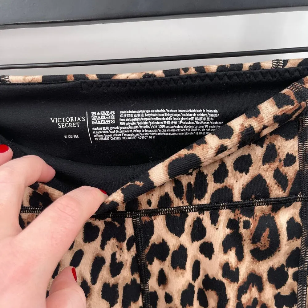 Victoria Secret Sport Full Length Leopard Leggings Size Extra Small - Image 7
