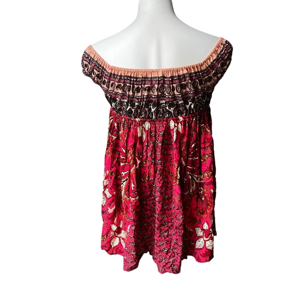 NWT Free People Bali Mariposa Babydoll Dress In Strawberry Combo, Sz XS - Image 11