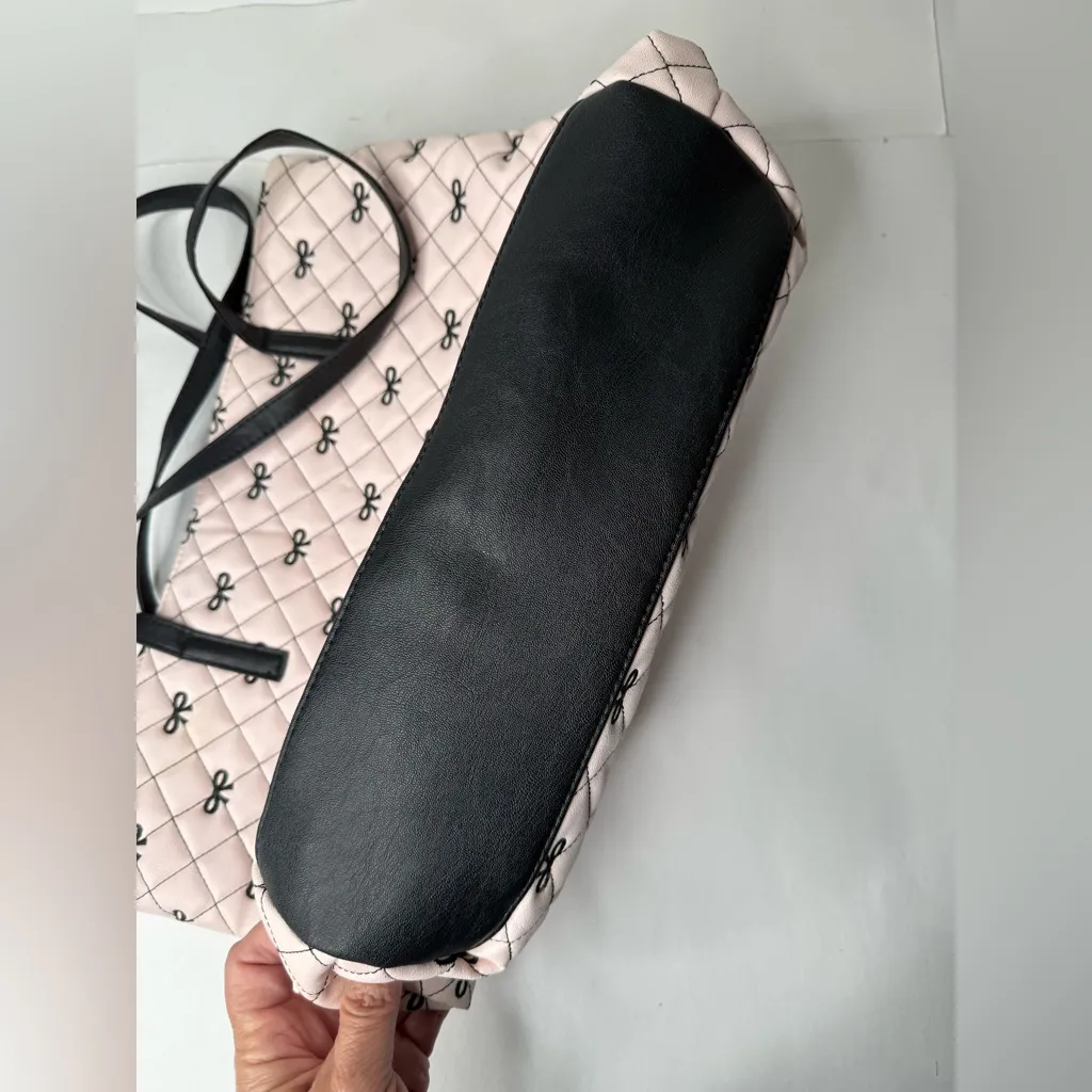 Luv‎ Betsey By Betsey Johnson Pink Black Large Bag Bows Tote Quilted Y2K Quirky - Image 10