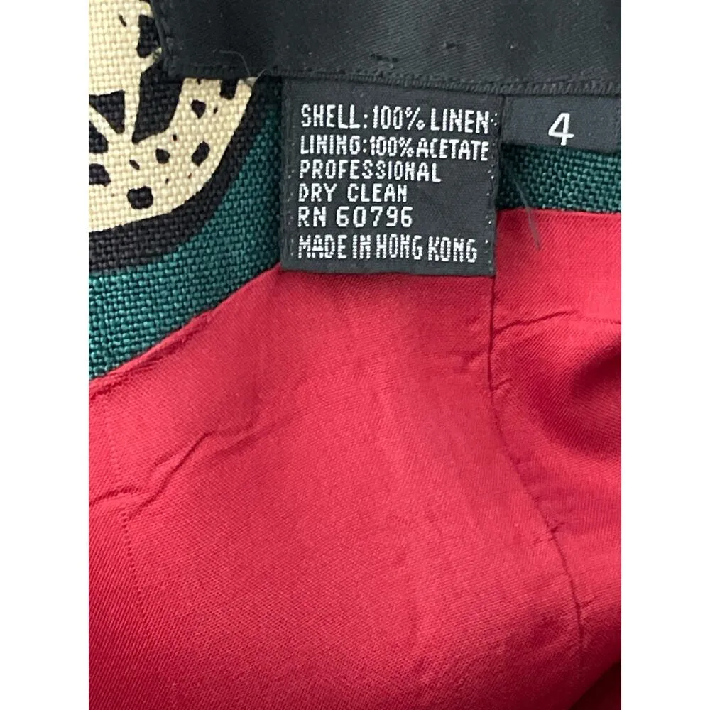 Andrea Jovine Striped African Print Sleeveless Sheath Dress size 4 - Image 8