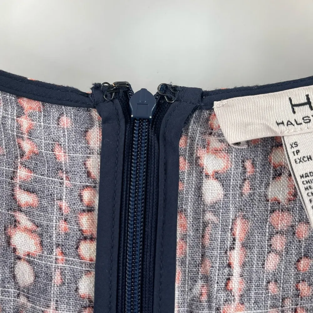 H BY HALSTON Dress Size Extra Small Linen Blend Wrap Sash Tie Waist Sleeveless - Image 6