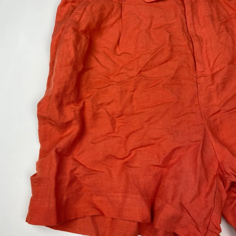 A New Day Orange Linen Blend Shorts NWT Size M - Image 4