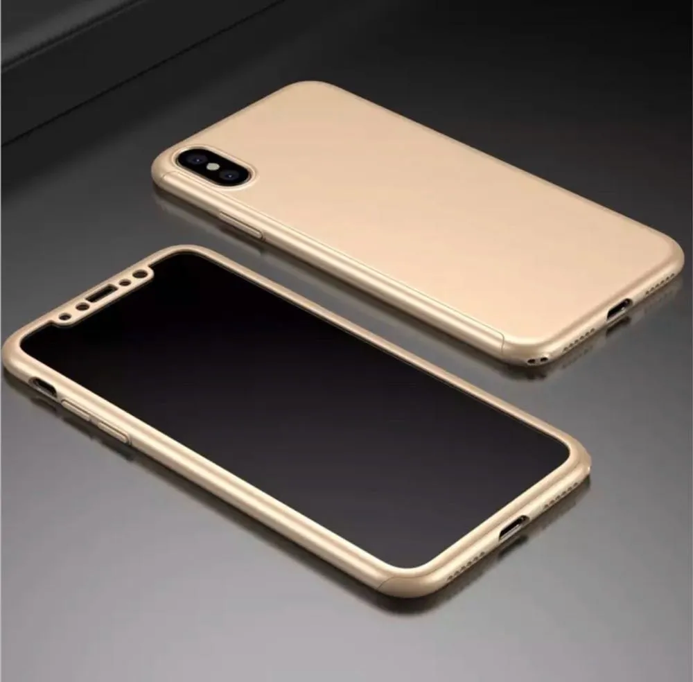 iPhone XS & X 360 Full cover shockproof case Gold - Image 3