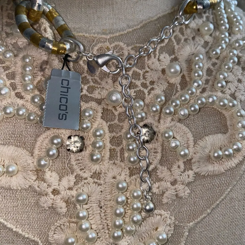 NWT $58 Chico’s Elegant Gold and Silver Chain Necklace - Image 5