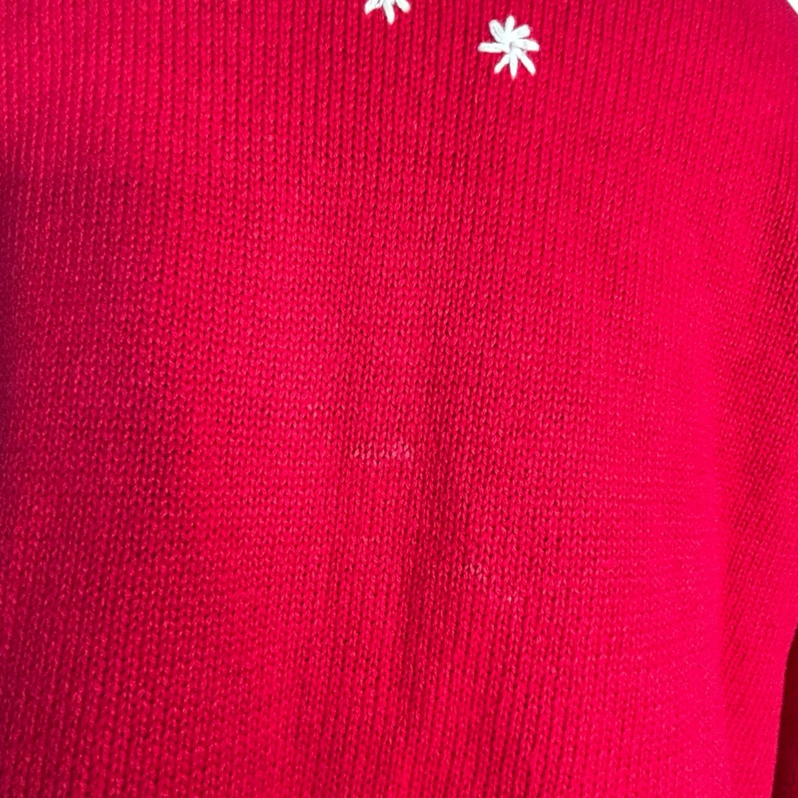 Vintage Y2K Tiara International Santa Snow Globe Red Christmas Sweater Large - Image 4