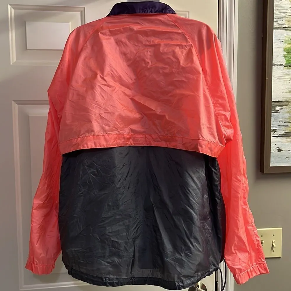 L.L.Bean  Salmon/Grey HalfZip Pullover Long Sleeve Adjustable Windbreaker-Medium - Image 10