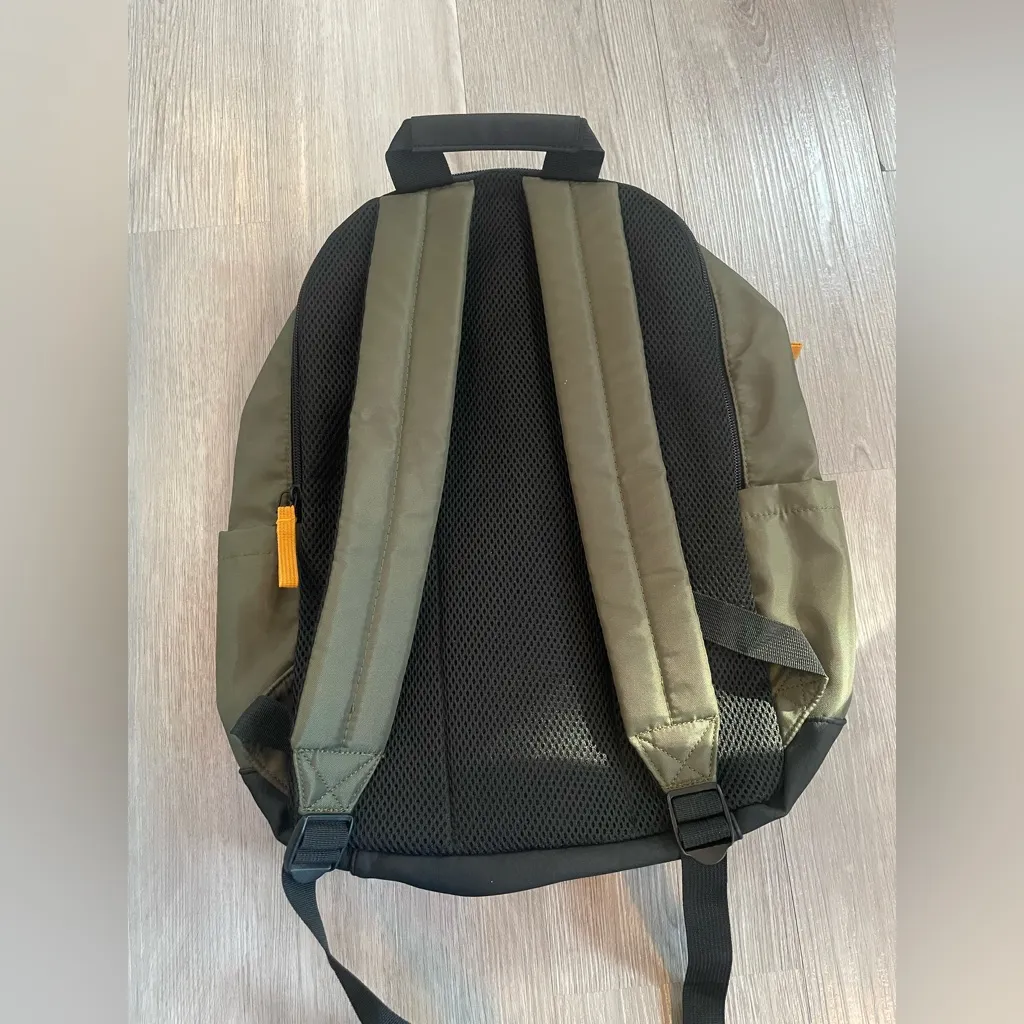 Fossil NWT Colorblock Camo Backpack Green Black Orange Accents Travel School - Image 2