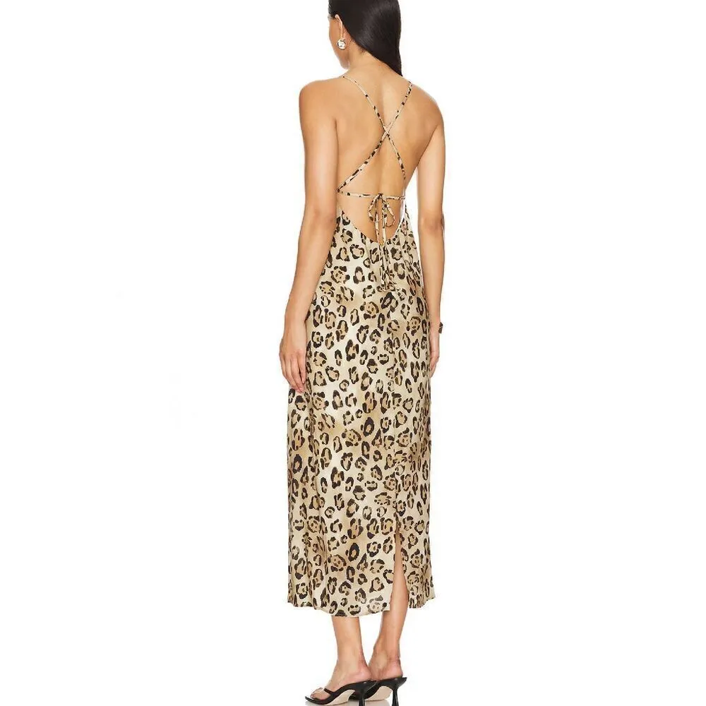 New. PQ leopard midi dress/coverup. XS/S. Retails 154 - Image 6