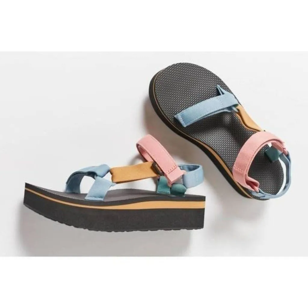 Teva NWT Women's Flatform Universal Platform‎ Sandal in Rainbow Light Multi 11 - Image 2