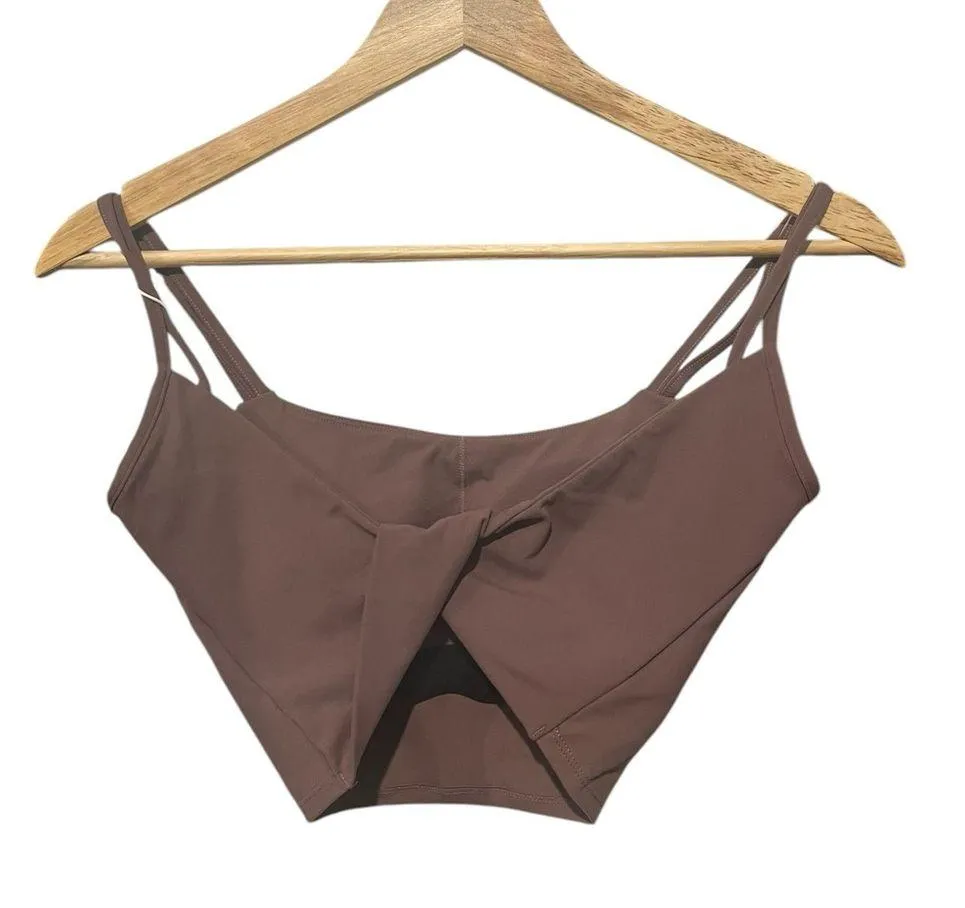 NWT Halara Crossover Back Padded Sports Bra Smoke Plum XS - Image 3