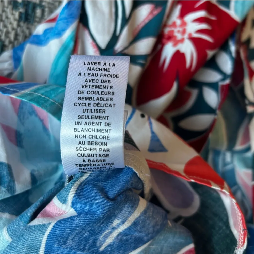 Donna Morgan Floral Short Sleeve V-Neck Button  Down Poplin Dress Size 6 - Image 8