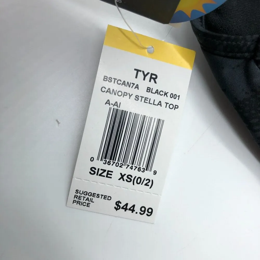 TYR Women’s Stella Top Canopy Removable Cups Bikini Top Sports Bra Black XS - Image 4