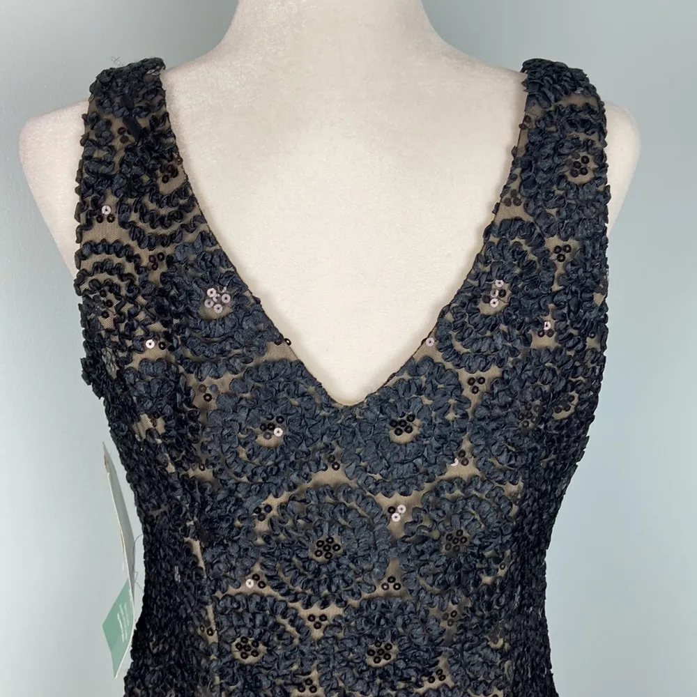 NWT Jackie Jon New York Illusion Lace Cocktail Dress Scalloped Shift Size 10 - Image 8