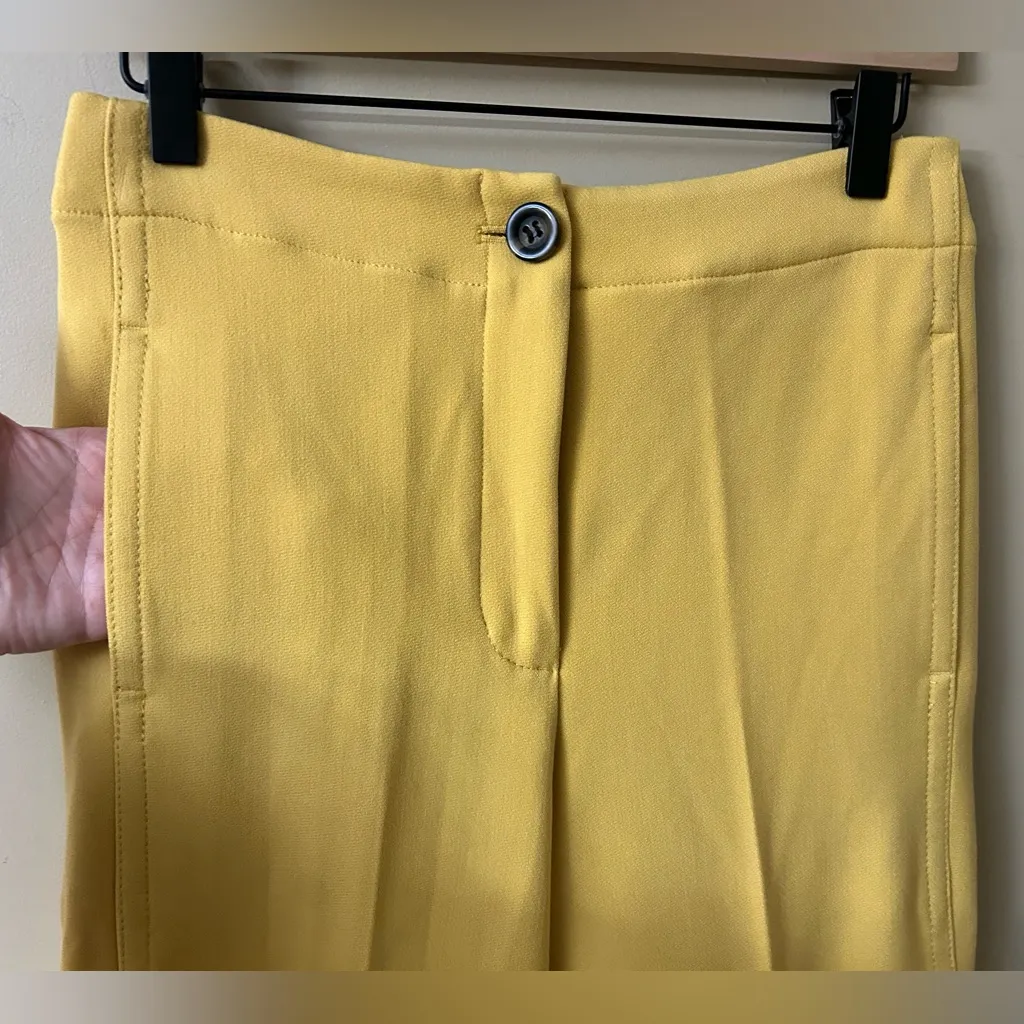 NWOT Ann Taylor The Kate Wide Leg Crop Pant Yellow Size 4 Office Prep - Image 4