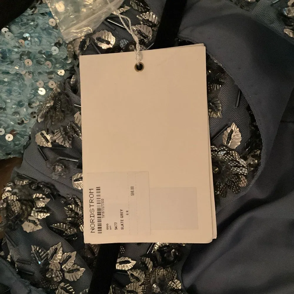 Mac Duggal 5477 Womens Floral Embellished Scoop Neck Evening Gown Dress - Image 17