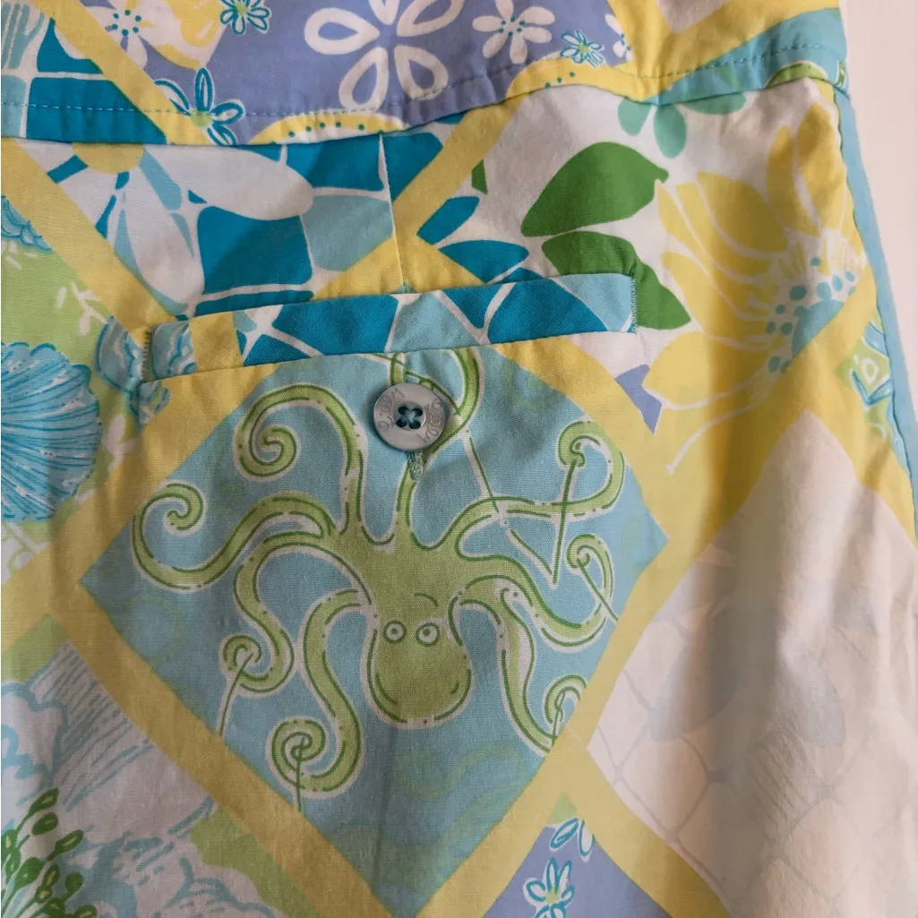 Vintage Lilly Pulitzer “Summer Day Patch” Skort – Size 12, Grosgrain Detail - Image 8