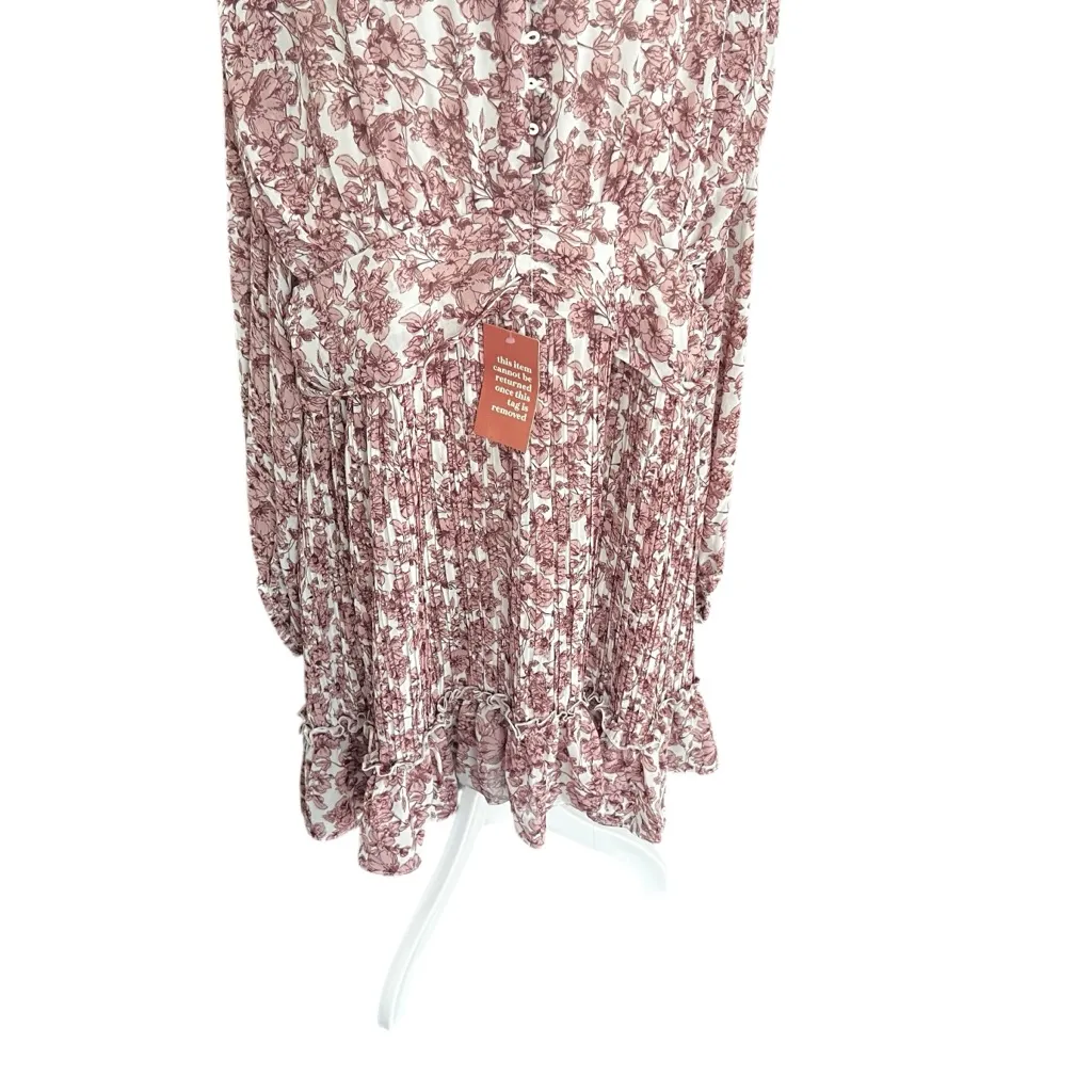 Ivy City Co Brynley Dress Pink Floral Long Sleeve Smocked Ruffle Hem NWT 3X - Image 5