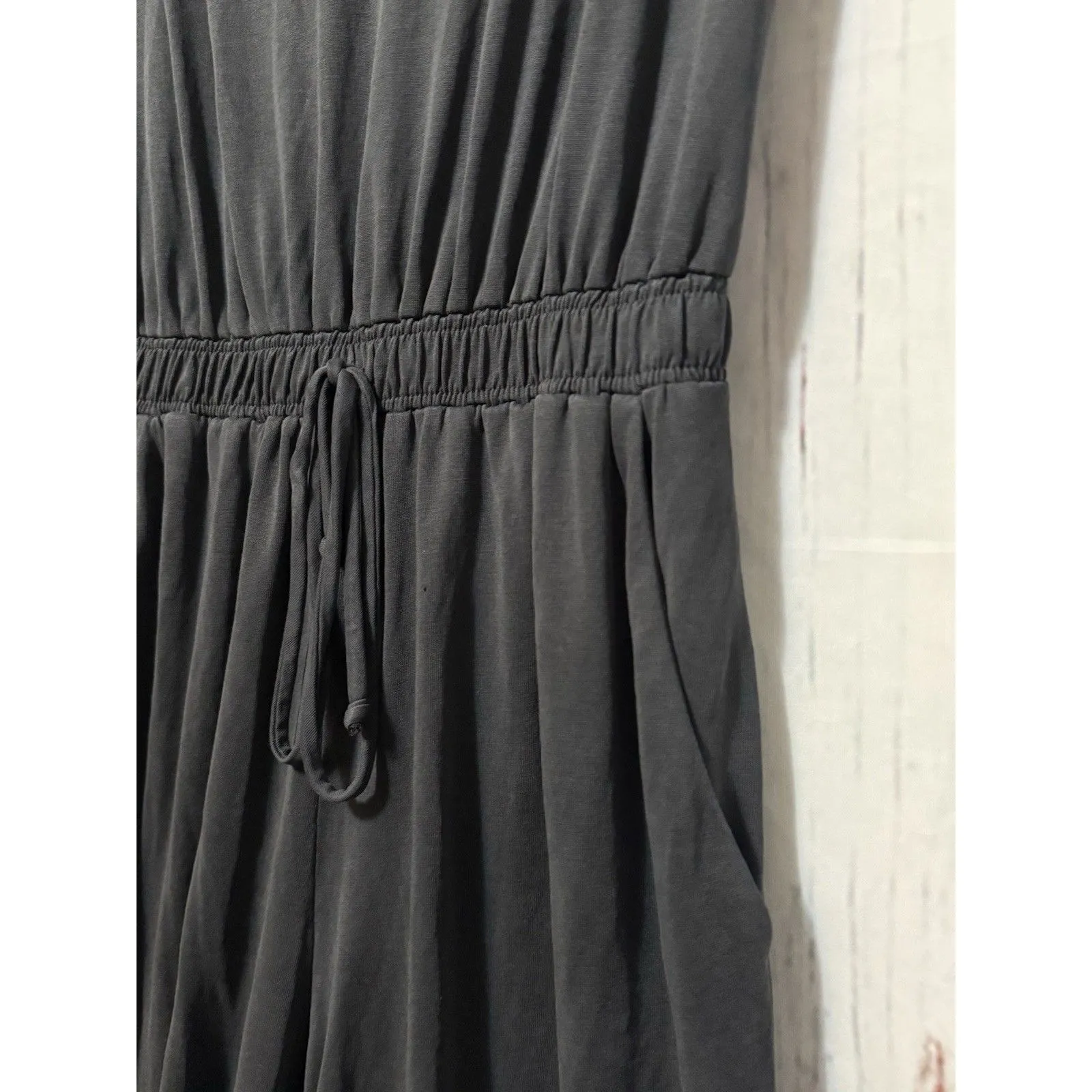 Anthropologie Saturday Sunday Eden Wide Leg Crop Jumpsuit Comfort Grey Sze Small - Image 7