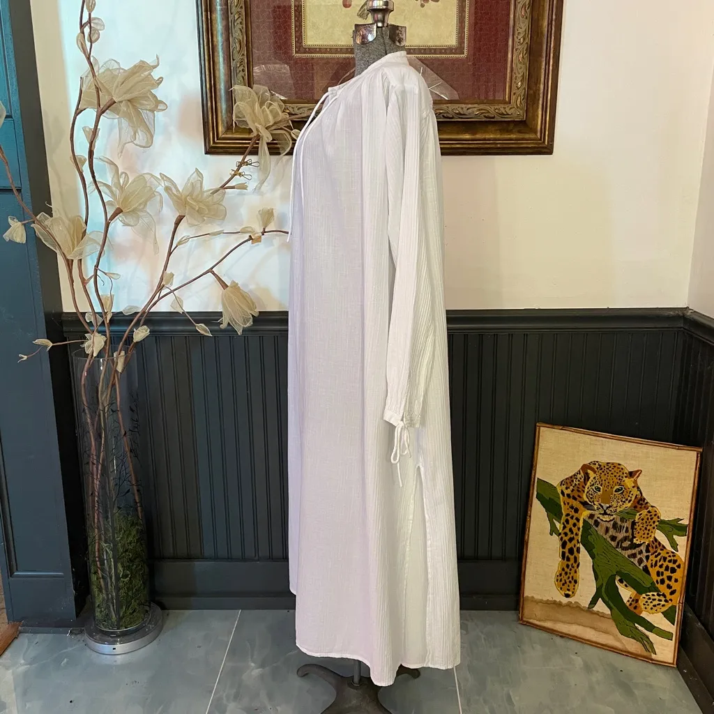 J. Crew White Airy Gauze Tunic Dress Crinkled 100% Cotton Cover Up Sz S 🧡🎀 - Image 7