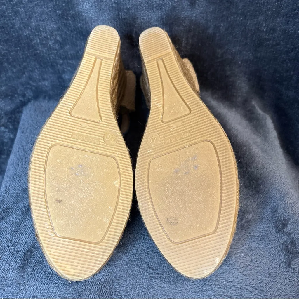 Viscata Barcelona Estartit Canvas Espadrille Wedge Heel Sandals Sz 40 Closed Toe Blue - Image 8