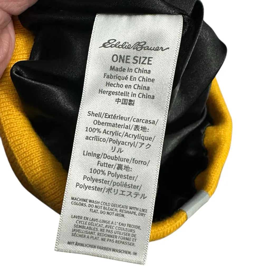 Eddie Bauer  Yellow Beanie lined with polyester - Image 3
