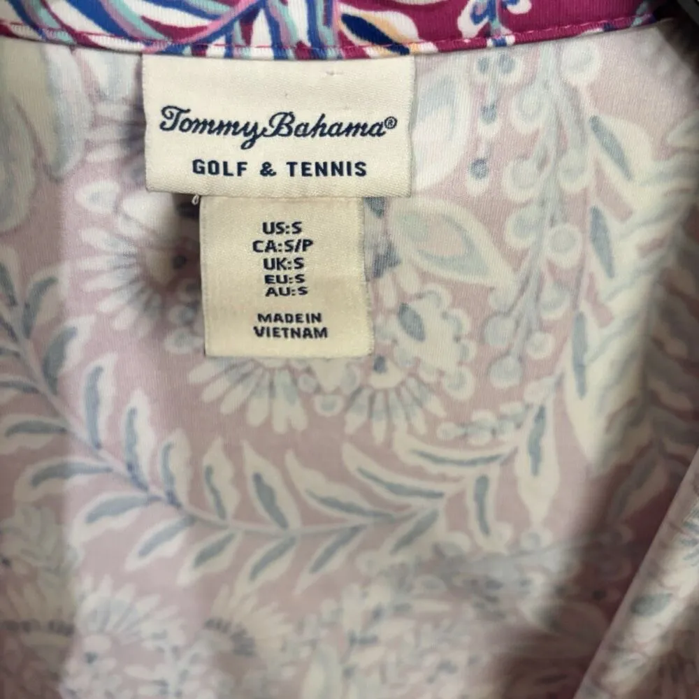 Tommy Bahama Gold Tennis Active UPF 50 Island Zone Zipper Top Women Small Blouse - Image 7