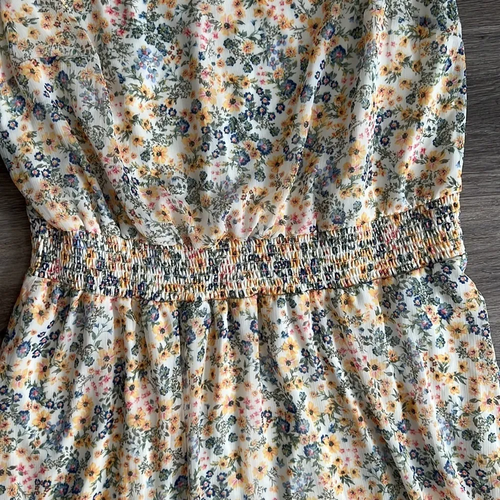 MSK Flutter Sleeve Short Floral Midi Fit Flare Dress 3X Yellow - Image 7