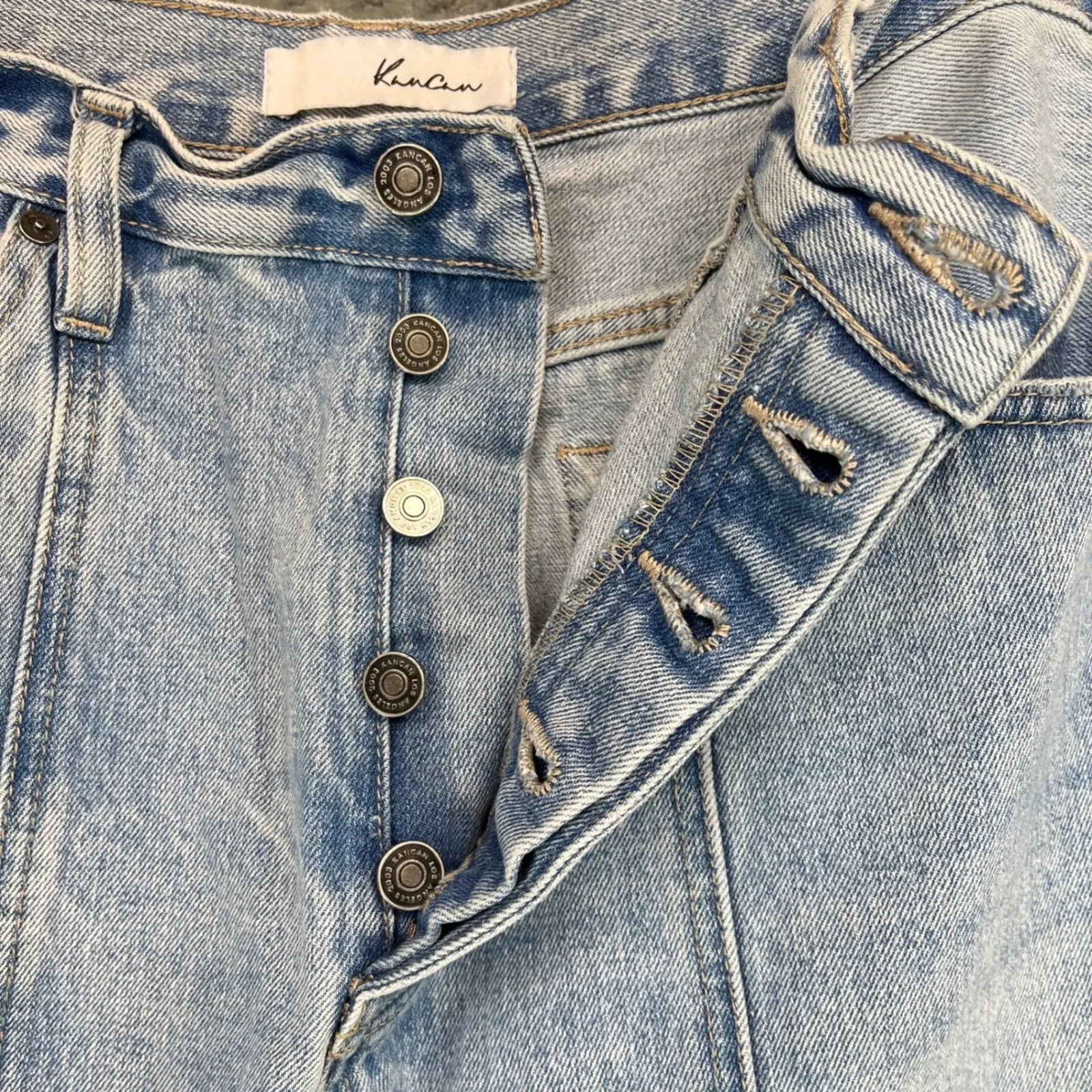 Kancan‎ Women's Jeans Light Wash Wide Leg High Rise Denim Size 13/30 Blue - Image 3