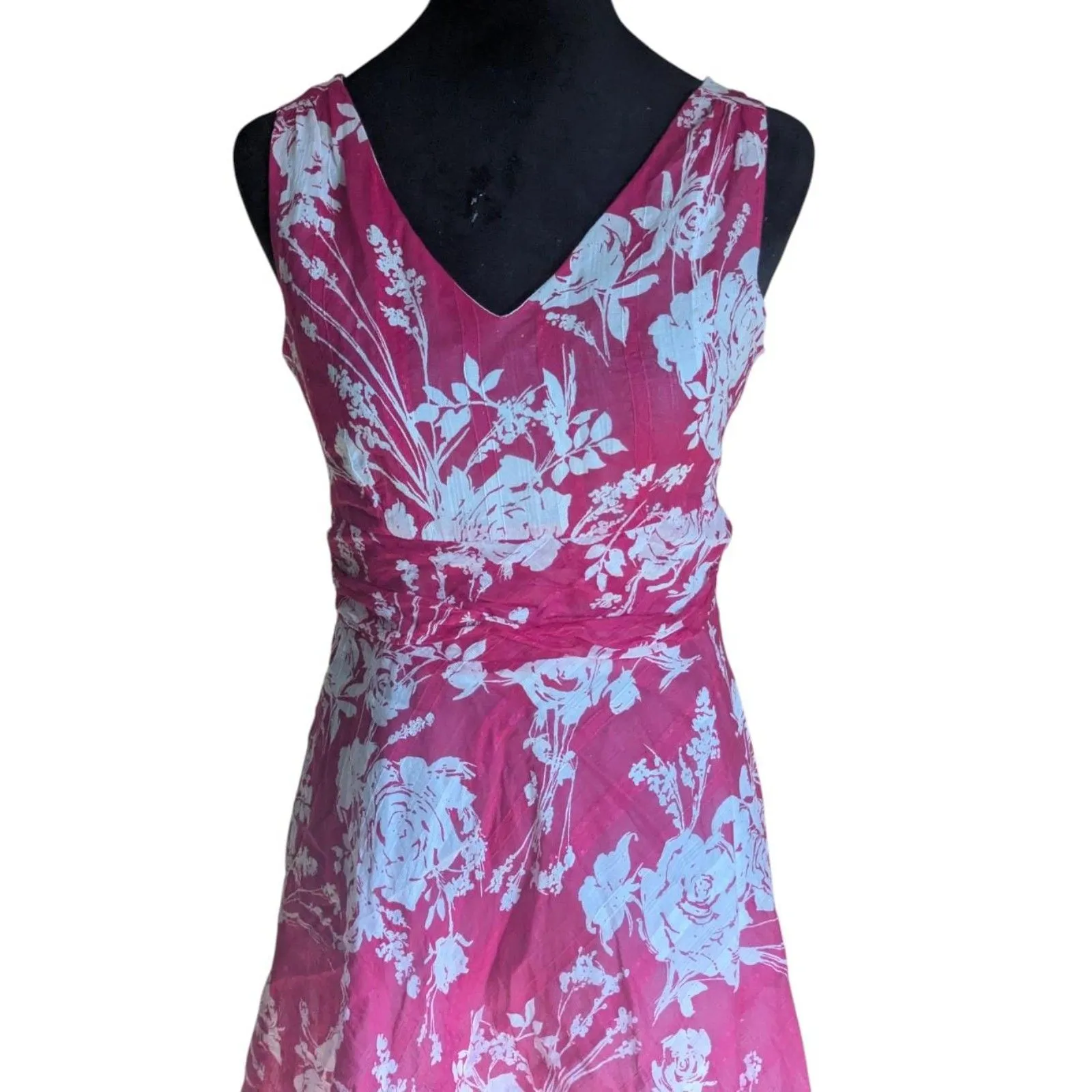 Vintage Robbie Bee Fuchsia Rose Garden Party Dress Romantic Coquette Y2K Chic - Image 3