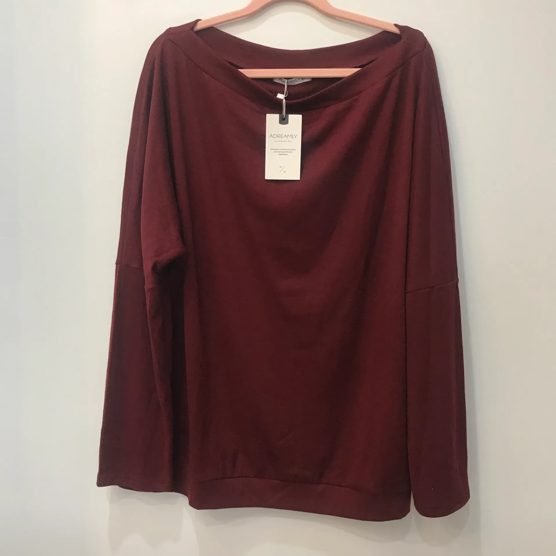 NWT woman’s plus size maroon sweatshirt blouse sz 2XL Red - Image 2