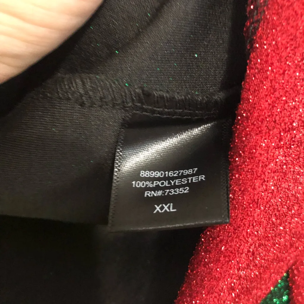33 Degree green red sparkly track‎ jacket holiday Christmas fun women’s size XXL - Image 7