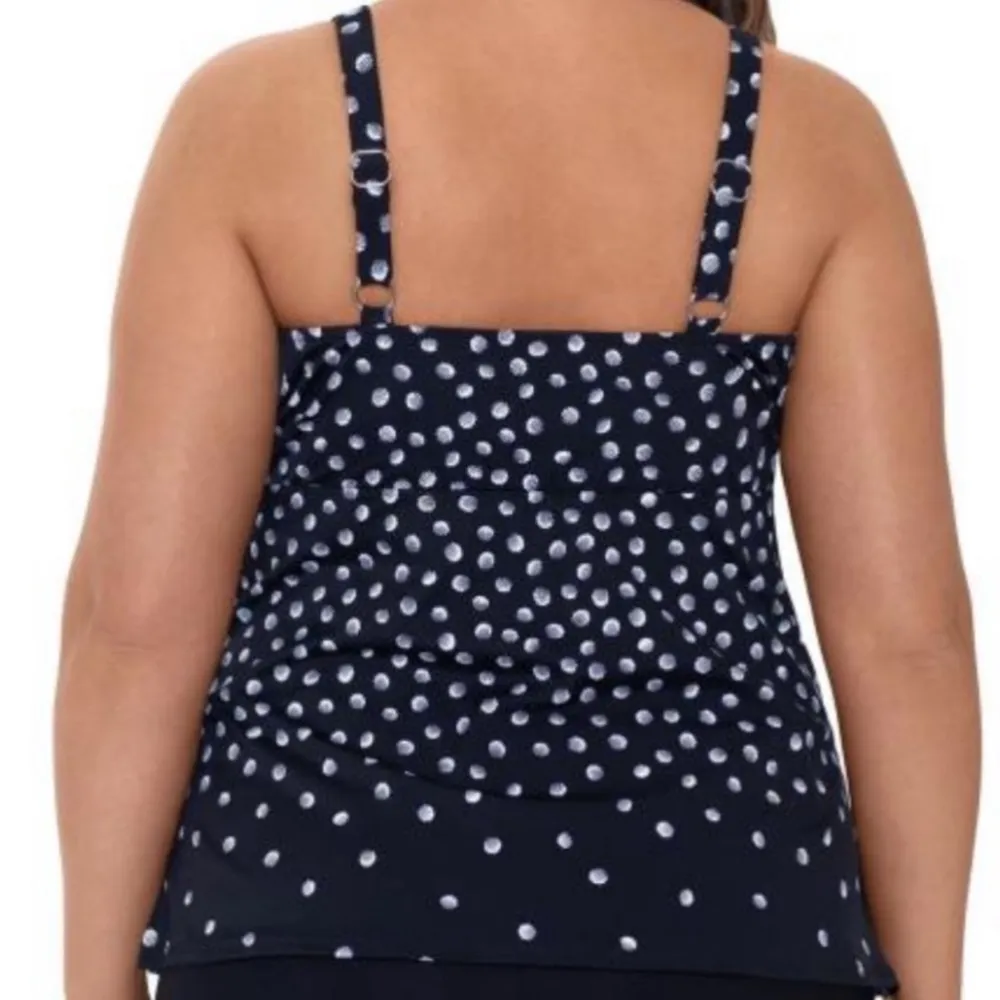 Swim Solutions Plus Polka Dot Tiered Tankini Swim Size 18W - Image 2