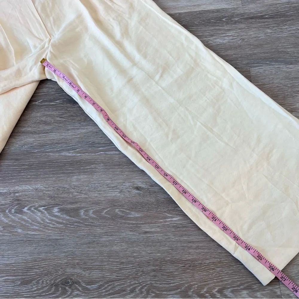 Topshop pale yellow‎ wide leg pants ankle cropped - Image 2