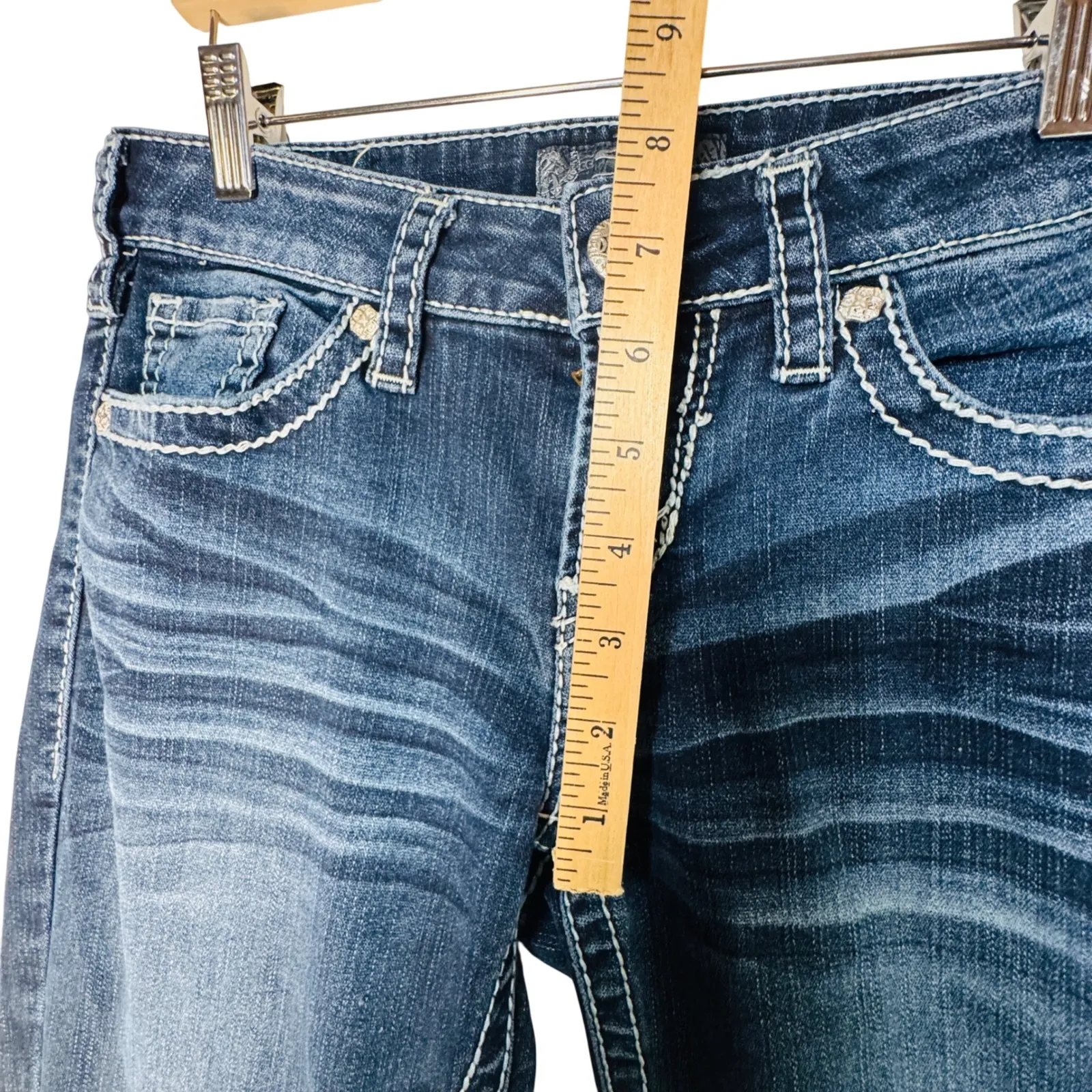 Silver Jeans Aiko Bootcut Women's W28 L33 Stretch Denim Dark Wash Mid Rise - Image 6