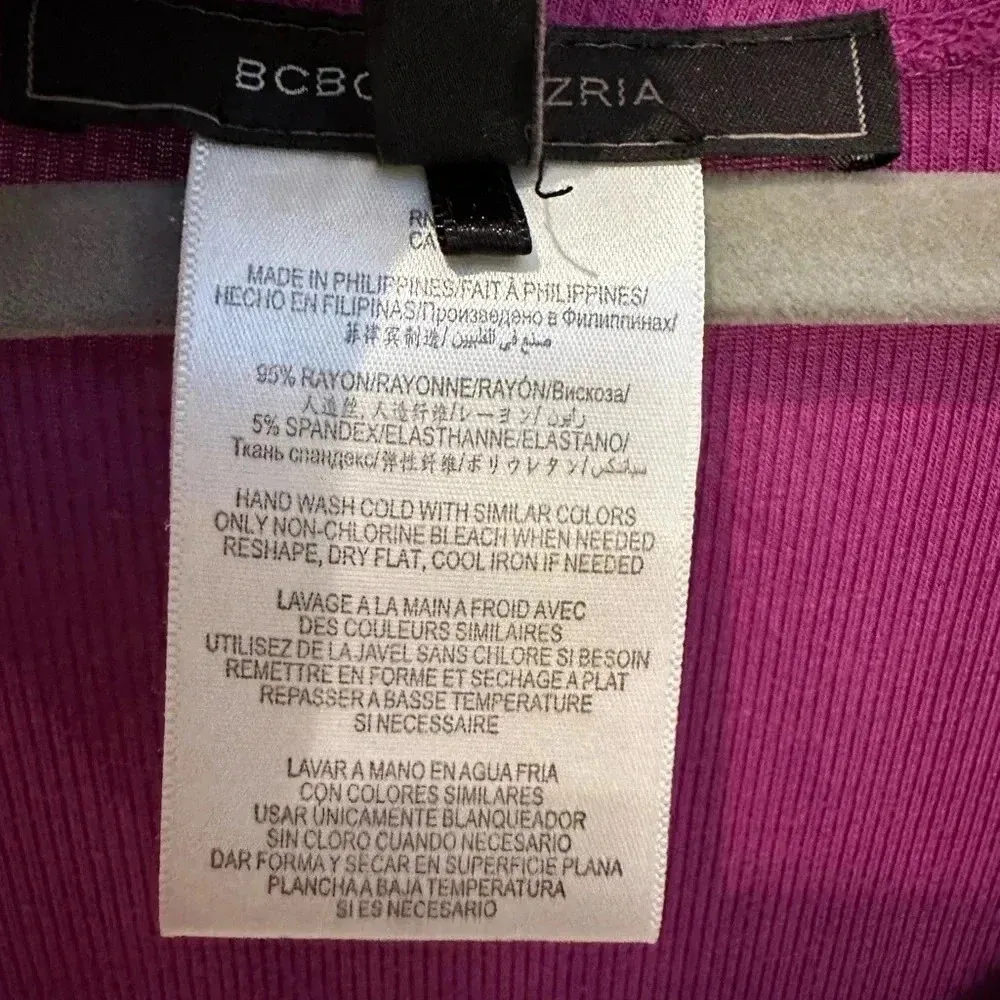 BCBGMAXAZRIA | High Low Magenta Maxi Dress Size Small S Jersey Knit Stretchy - Image 5