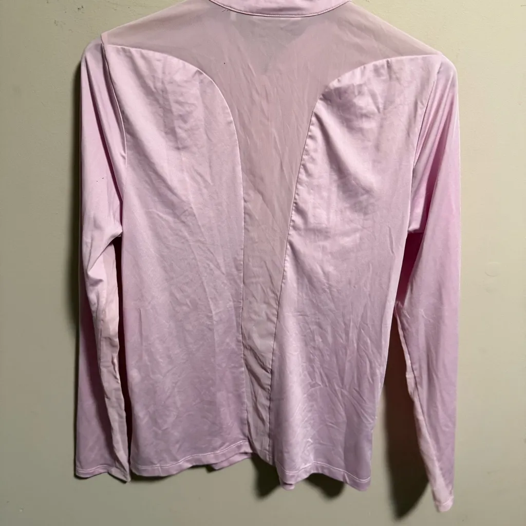 Original Penguin Zip-Neck Top with Mesh Panels in Gelato Pink- Size Medium - Image 10