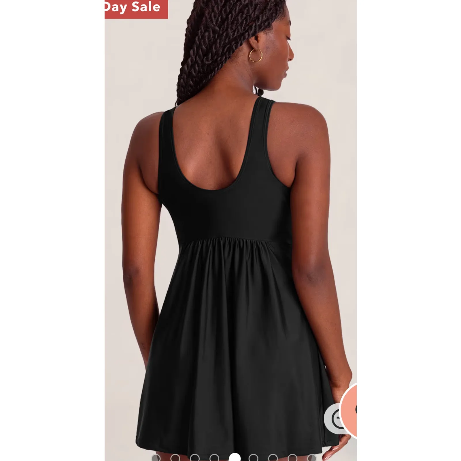 Brand New Empetua Women's Size XL Swim Knot Front Swim Dress Swimsuit Black - Image 4