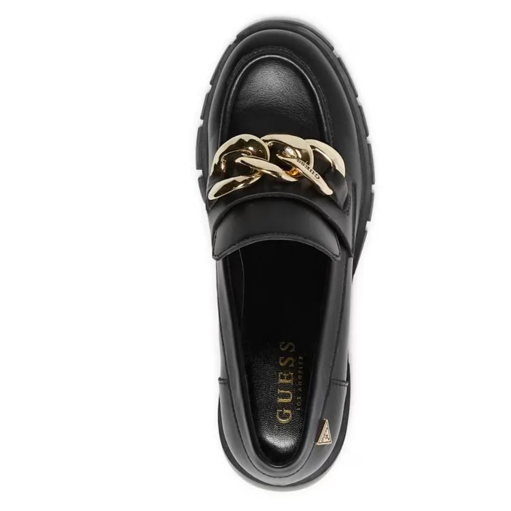 NEW Guess Women's 1.5-Inch Platform Heel Chain Loafers Black - Image 5