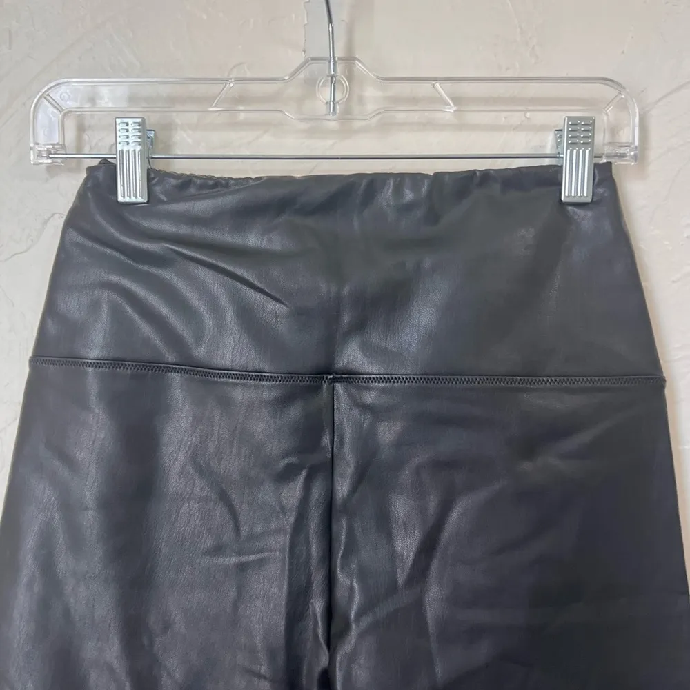 NWT All Saints Cora Black faux leather bike shorts size 8 - Image 6