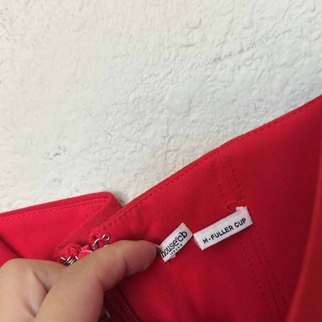 HOUSE OF CB size M D-DD 'Persephone' Scarlet Strapless Corset‎ Maxi Dress NWOT - Image 6