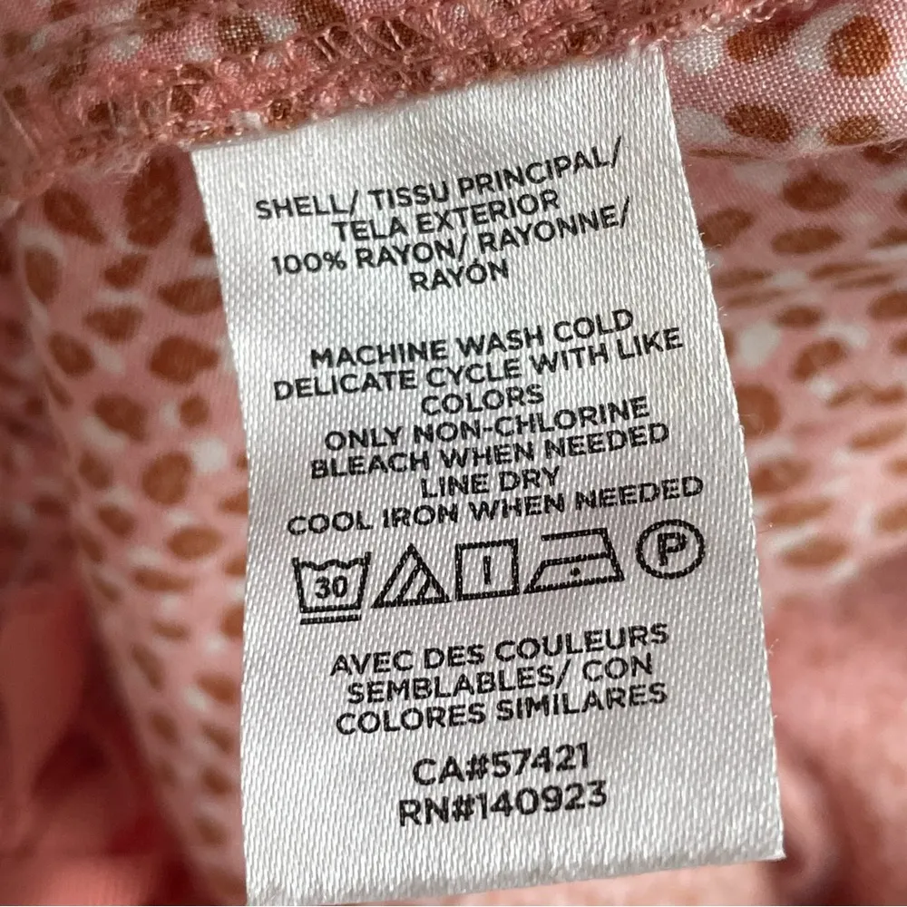 Loft Sleep PJ Pajama Pants Wide Leg Lightweight Animal Print Lounge Coral Brown - Image 13