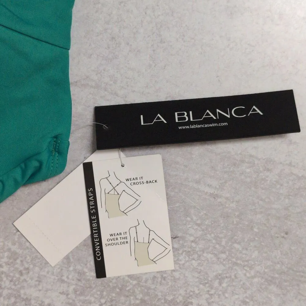 La Blanca Emerald Green Island Goddess Underwire Twist Front Bra Top Size 14 New - Image 11