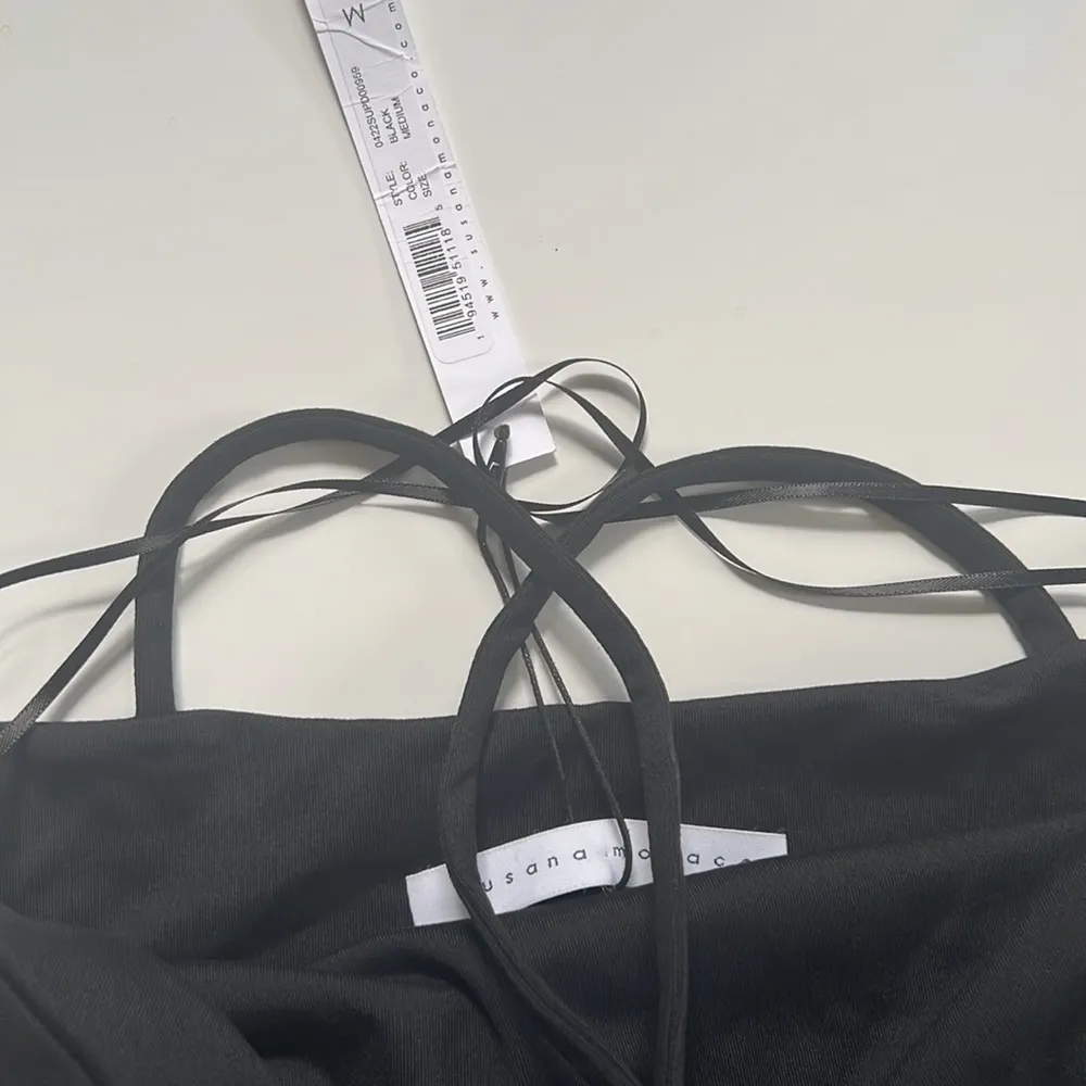 New Susana Monaco x Revolve Halter Neck Body-Con Mini Dress Medium Black - Image 4