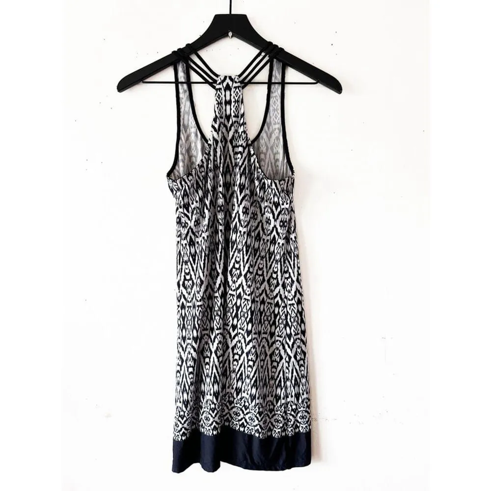 APT.9 Black White Ikat Strappy Back Lounge Sleep Dress Size Small - Image 3