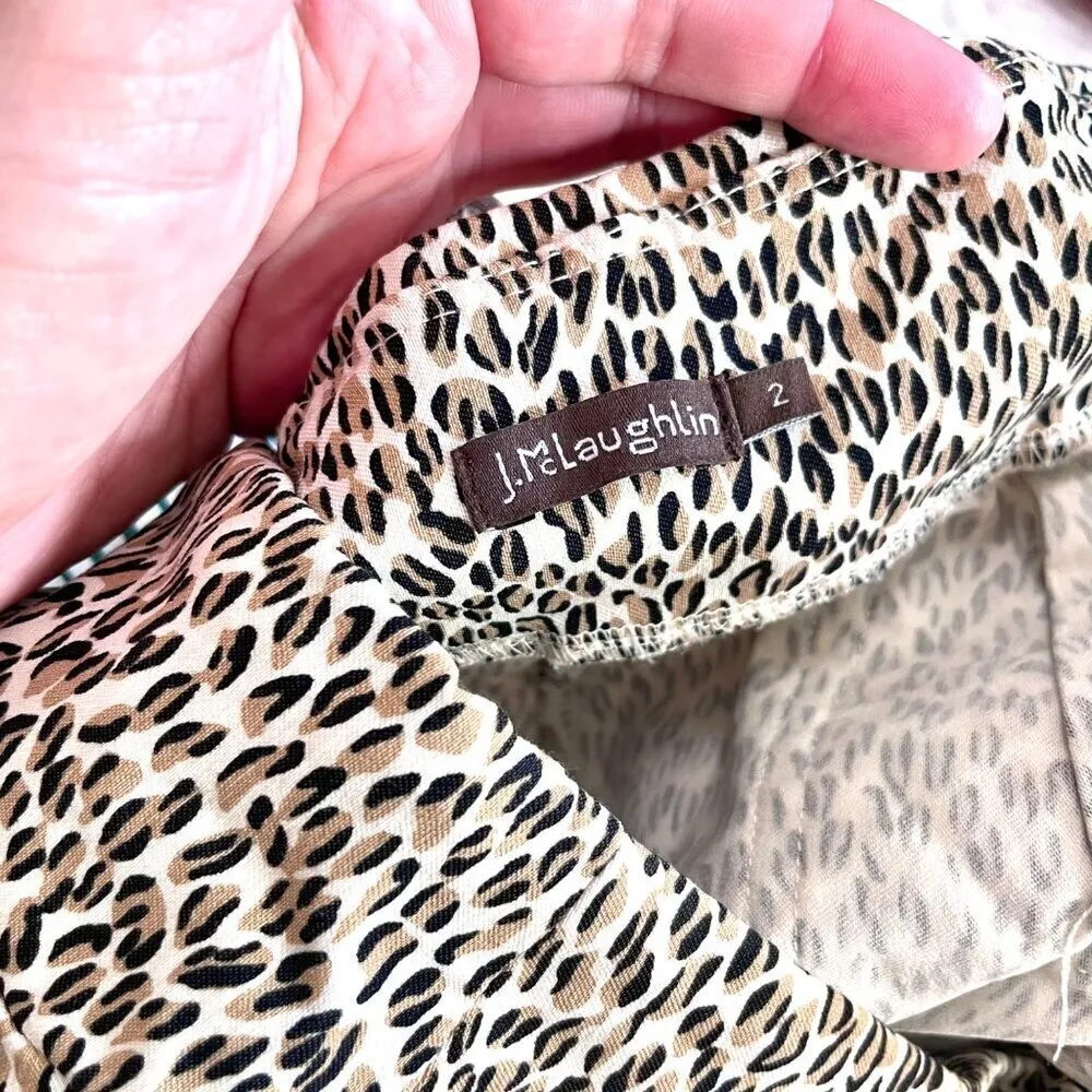 J. McLaughlin  Leopard Pull On Pants Size 2 - Image 4