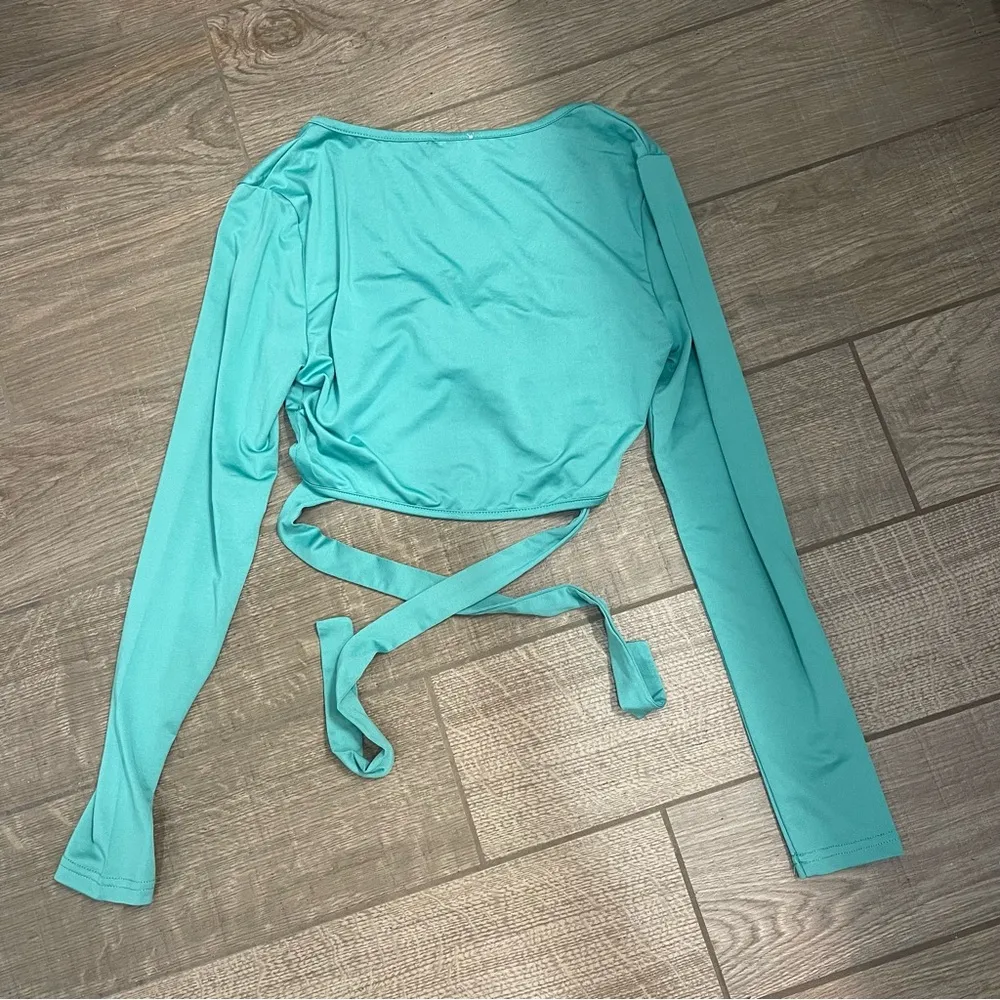 Princess Polly Khalil Long Sleeve Top Teal - Image 4