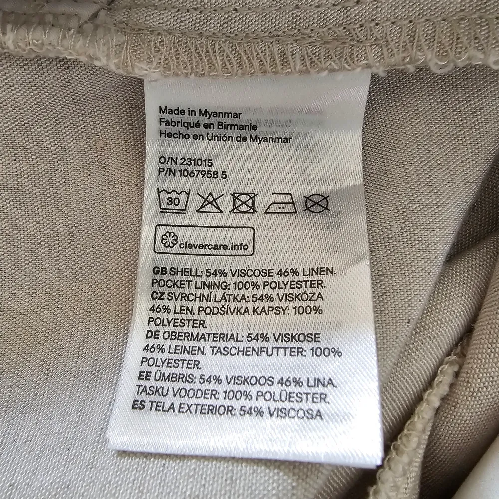 H&M Light Beige Ankle Linen Blend Joggers Size Large - Image 13