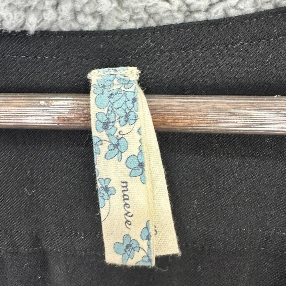 Maeve Dress Womens 6‎ Black Utility Shirt Midi Pockets Minimalist Boho Career - Image 4