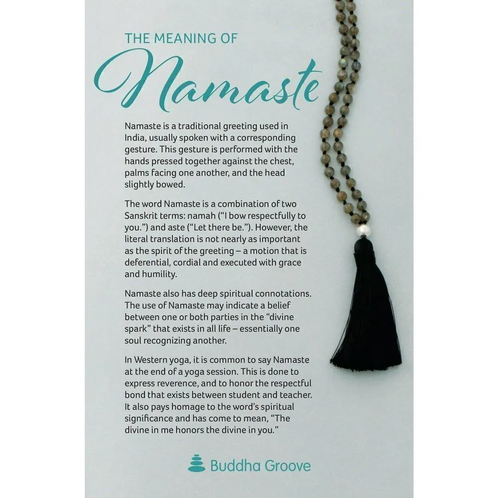 Howlite Crystal 108 Bead Mala Prayer Bead Necklace Blue - Image 7