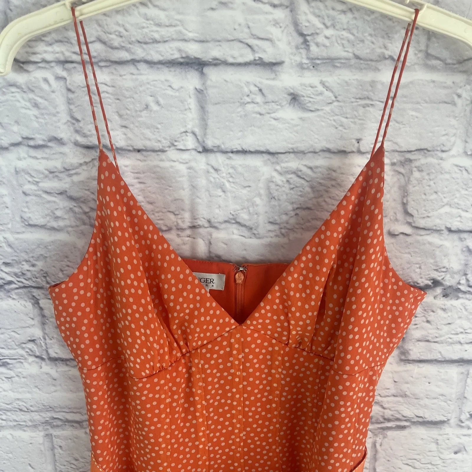 Kay Unger 100% Silk Polka Dot Ribbon Feminine Retro Whimsical Dress Size 8 - Image 2